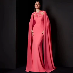 Elegant Wedding Guest Dress Women Satin Rhinestone Button Bespoke Occasion Gown Column O-Neck Elegant Luxury Evening Dress 2024