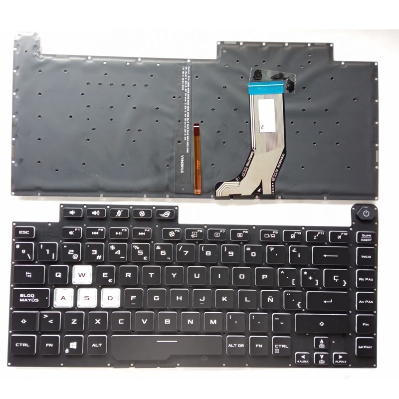 Imagem -02 - Eua Teclado Inglês para Asus Rog Strix Scar Iii G512 l Plus G531g Gl531 G531gv G531 S531 G531gt G531gu Eua Azul Claro ru sp fr