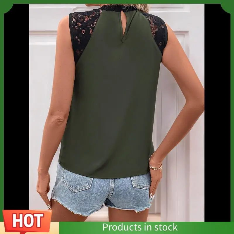 

Intuitive Women's Lace Sleeveless Tops Pleated Summer Tank Tops 2025 Dressy Casual Sleeveless Shirts Blouse