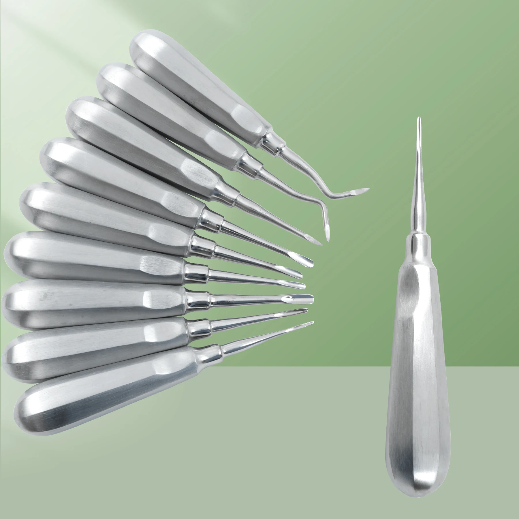 1 pcs TOMENTY Dental Tools Extraction Tappet Stainless Steel Stright Curved Teeth Elevator Dentist Tools Surgical Instrument