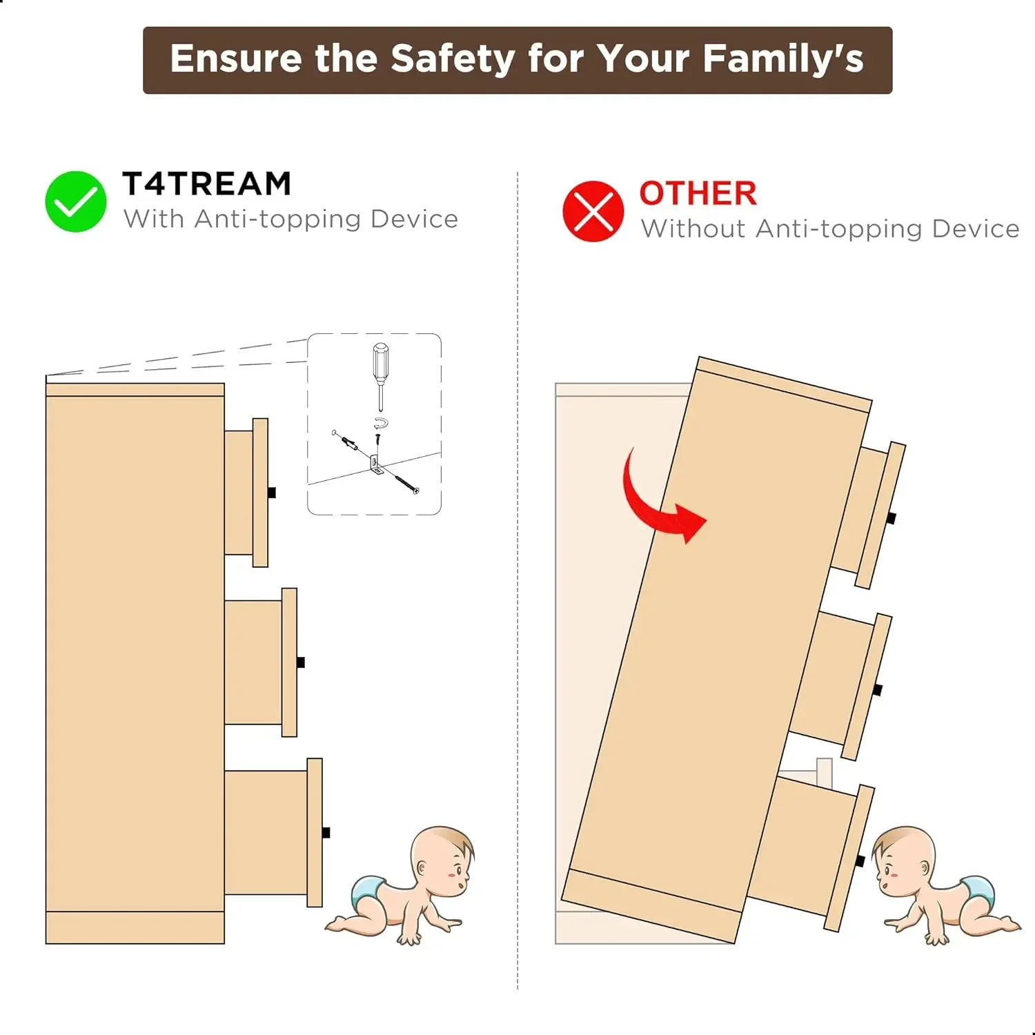 Cassettiera per cassettiera per camera da letto, cassettiera alta rustica, Organizer per comò per camera da letto, soggiorno, corridoio