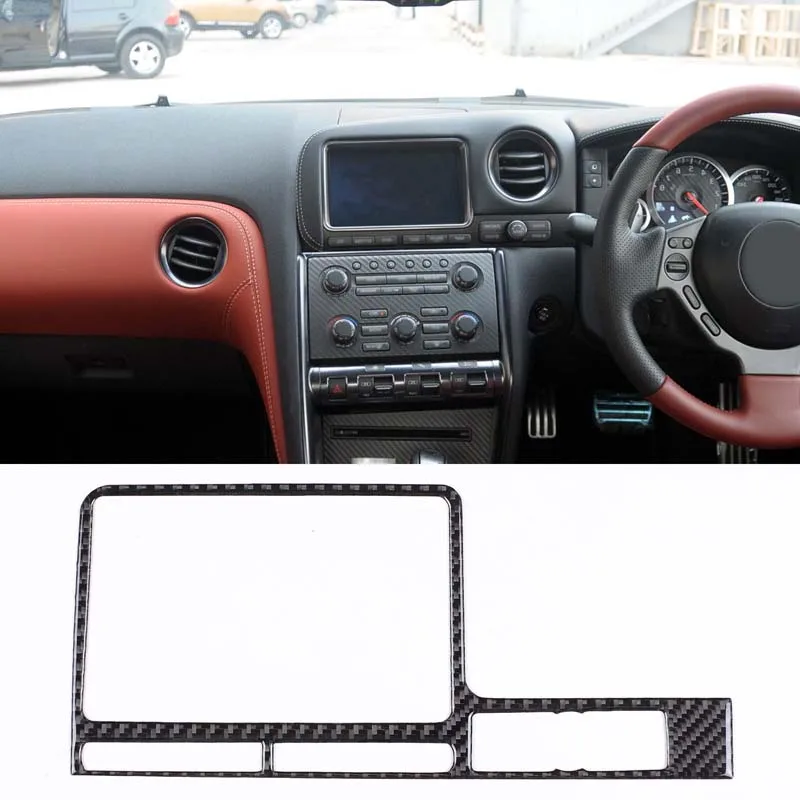 

Dashboard GPS Screen Frame Trim Sticker Central Control Display Panel Decoration Car Accessory For Nissan GTR GT-R R35 2008-2016
