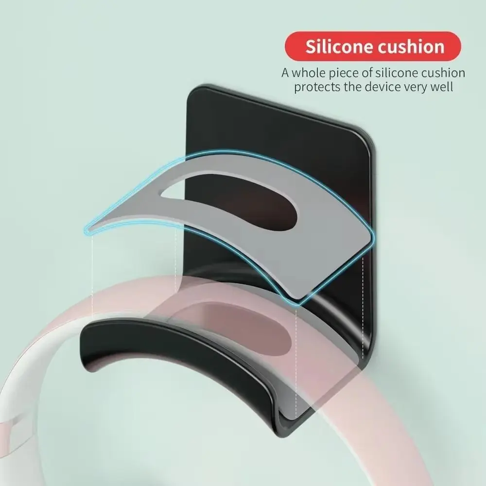 Universal Adhensive Headphone Stand Wall-mounted Space Saving Earphone Display Stand Desktop Display Shelf for Gaming Headsets
