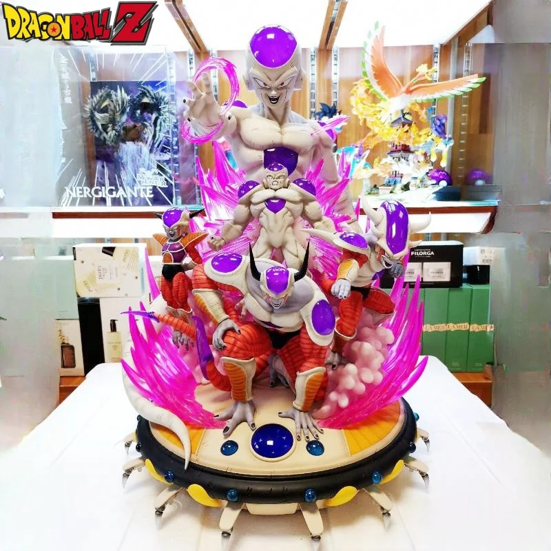 60cm Anime Dragon Ball Frieza 5 Style Battle Form Statue Resin With Led Light Action Figure Full-Length Model Toys Gift