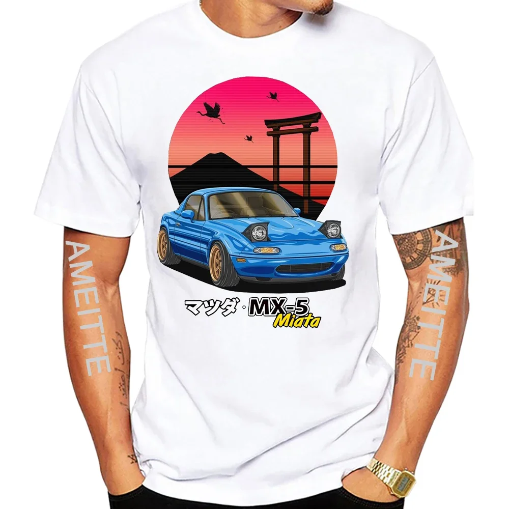 Legend JDM MX-5 MIATA Eunos Roadster NB 1990 Retro T-Shirt Unisex Men Short Sleeve Hip Hop Boy Sport Tops Japan Car Fan Tees Man