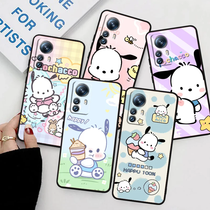 P-Pacha Dog Cute Cartoon For Xiaomi Mi 14 13T 13 12T 12 11T 11i 11 10T 10 Pro Lite Ultra 5G Black TPU Phone Case