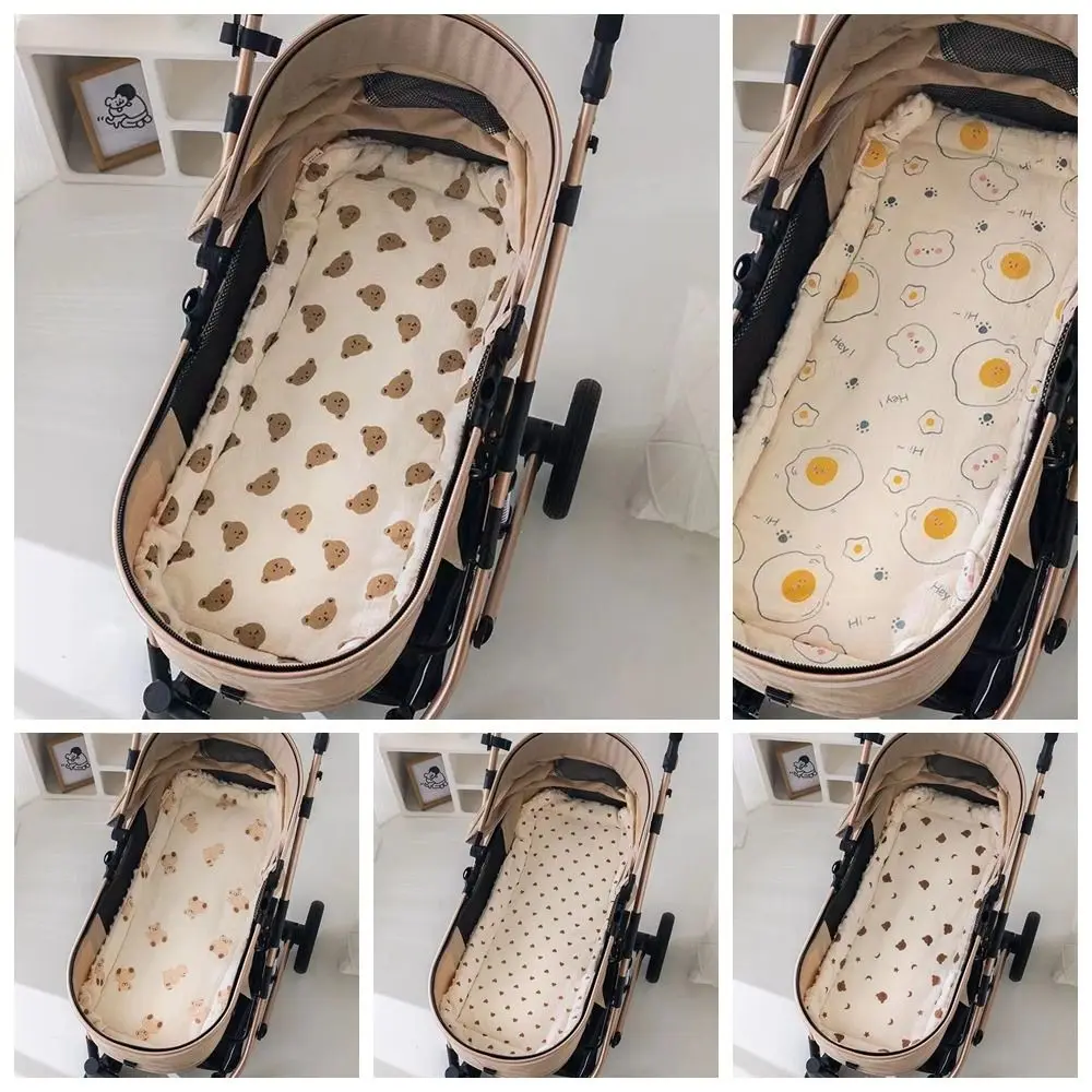 Coussin de poussette doux pour bébé, confortable, imprimé de dessin animé, tapis de siège de voiture, chaise de salle à manger respirante, coussin en coton