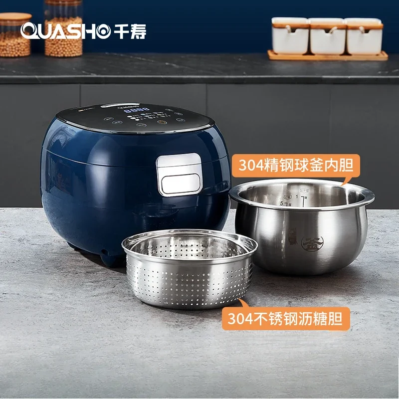 QUASHO Рисоварка с низким содержанием сахара, сепарация рисового супа, бытовая умная рисоварка с низким сливом, сахар 0, покрытие, паровая рисоварка 3 л