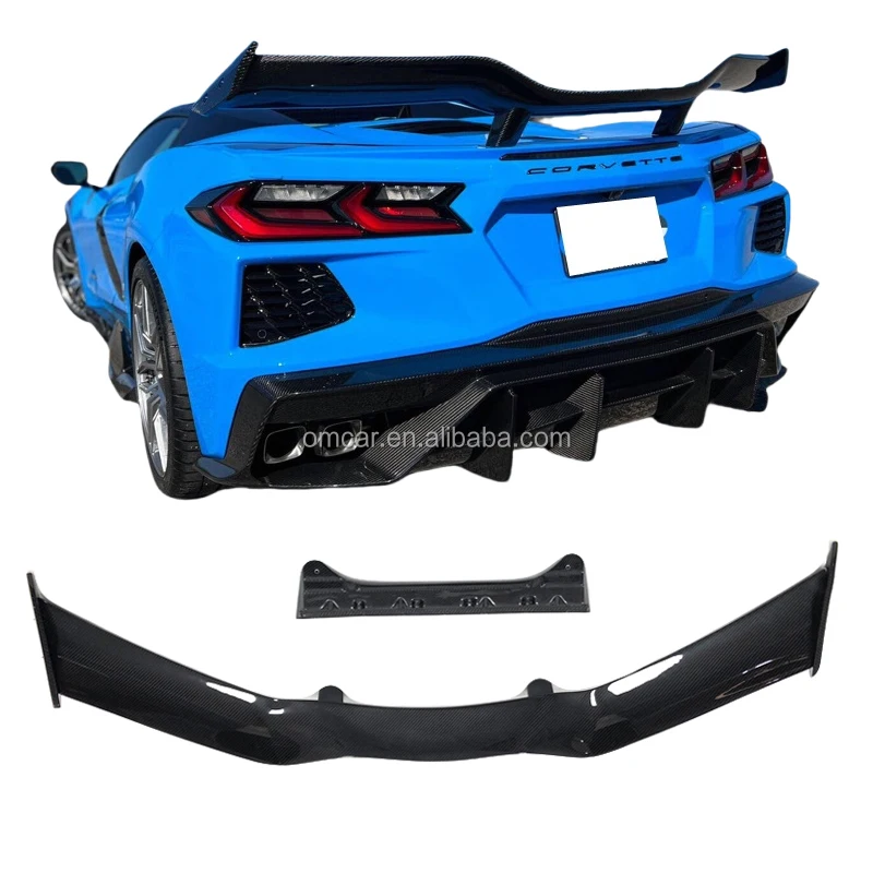 Upgrade Facelift Dry Carbon Fiber Z06 Style Rear Spoiler Wing For Chevrolet Corvette C8 Stingray Body Kit Car Accessories