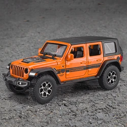 Wrangler Rubicon Diecast Car Model Infantil, 1:32 Liga, Metal, Fora da estrada, Puxar, Simulação, Luz Sonora, Veículos de Brinquedo, Presente