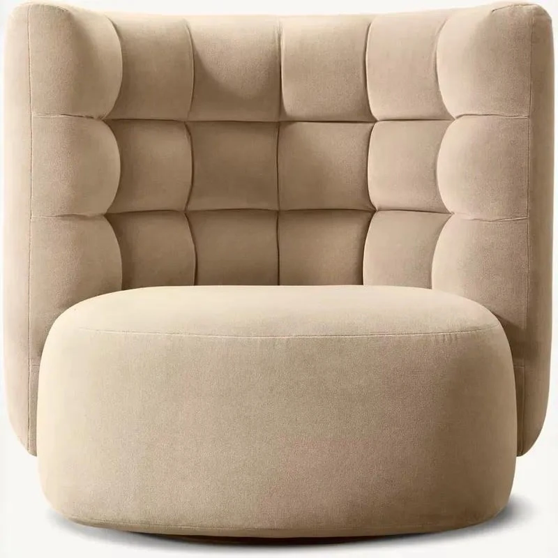 Luxury Modern Swivel Chair Fabric Upholstered for Home Office Bedroom Living Room Apartment Hotel Interior Furniture