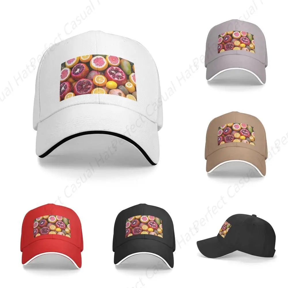 Hot-Selling Vintage Fruit Picture Printing Hat Sandwich Caps Peaked Caps Trucker Hat Men Women Outdoor Sport Sun Visor