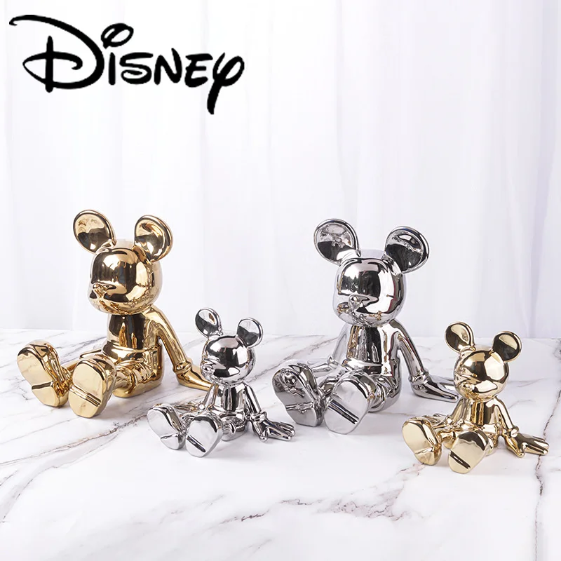 

Disney Cartoon Mickey Mouse Animation Model Ceramics Anime Doll Black Mickey Ornament Action Figure Toys For Children Day Gift