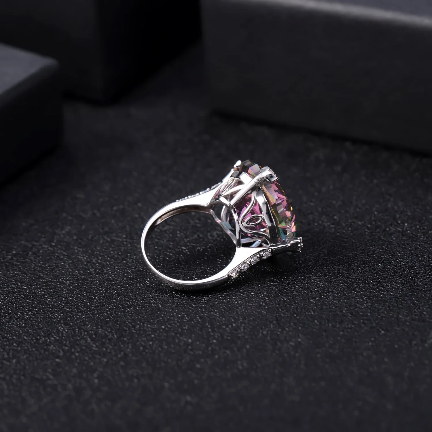 MUSHAN Custom Jewelry 925 Sterling Silver Ring Lab Blue Sapphire Princess Bridal Statement for Women 18K Gold Plated Rings view 3