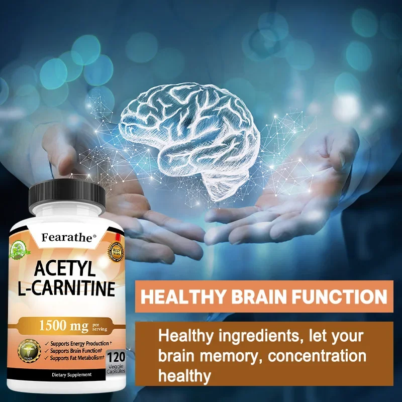 Acetyl L-Carnitine Capsules - Supports Memory, Concentration, Fat Metabolism, Energy, Metabolism, Brain Health for Men and Women