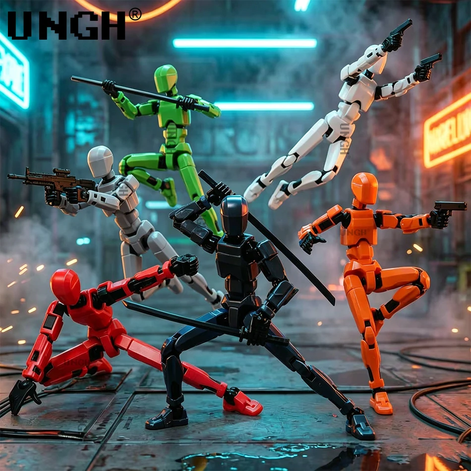 

6colors/set Multi-Jointed Movable Robot Assembled toy set 3D Printed Mannequin assembly 3D puzzle Toy 13 Action Figure Full Body