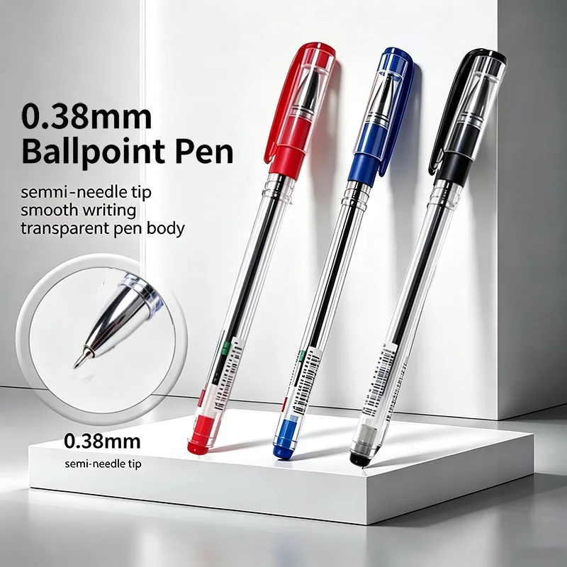 0.38mm Fine Point Ballpoint Pens –Smooth Writing, Cap Type, Ideal for Office, Exam, Accounting, Finance, Journaling, Daily Use