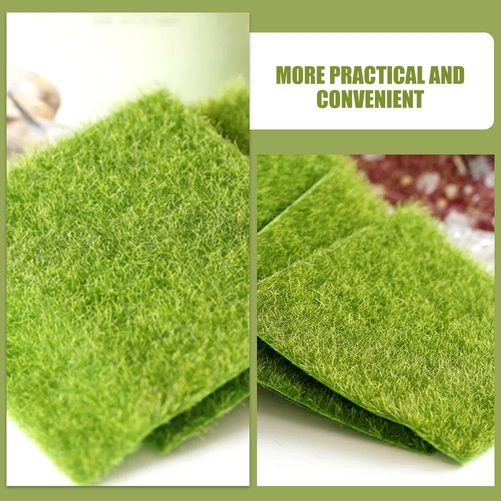 4 قطعة العشب الاصطناعي وهمية العشب البلاستيك حصيرة كوتابل الحديقة حصيرة طاولة الرمل DIY بها بنفسك الديكور وهمية العشب طاولة الرمل الديكور #2