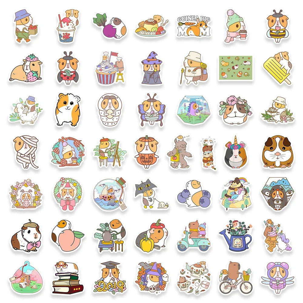 Kawaii Cute Cartoon Guinea Pig Stickers DIY Toy Gift Decorative Graffiti Decal for Phone Luggage Laptop Scrapbook Waterproof