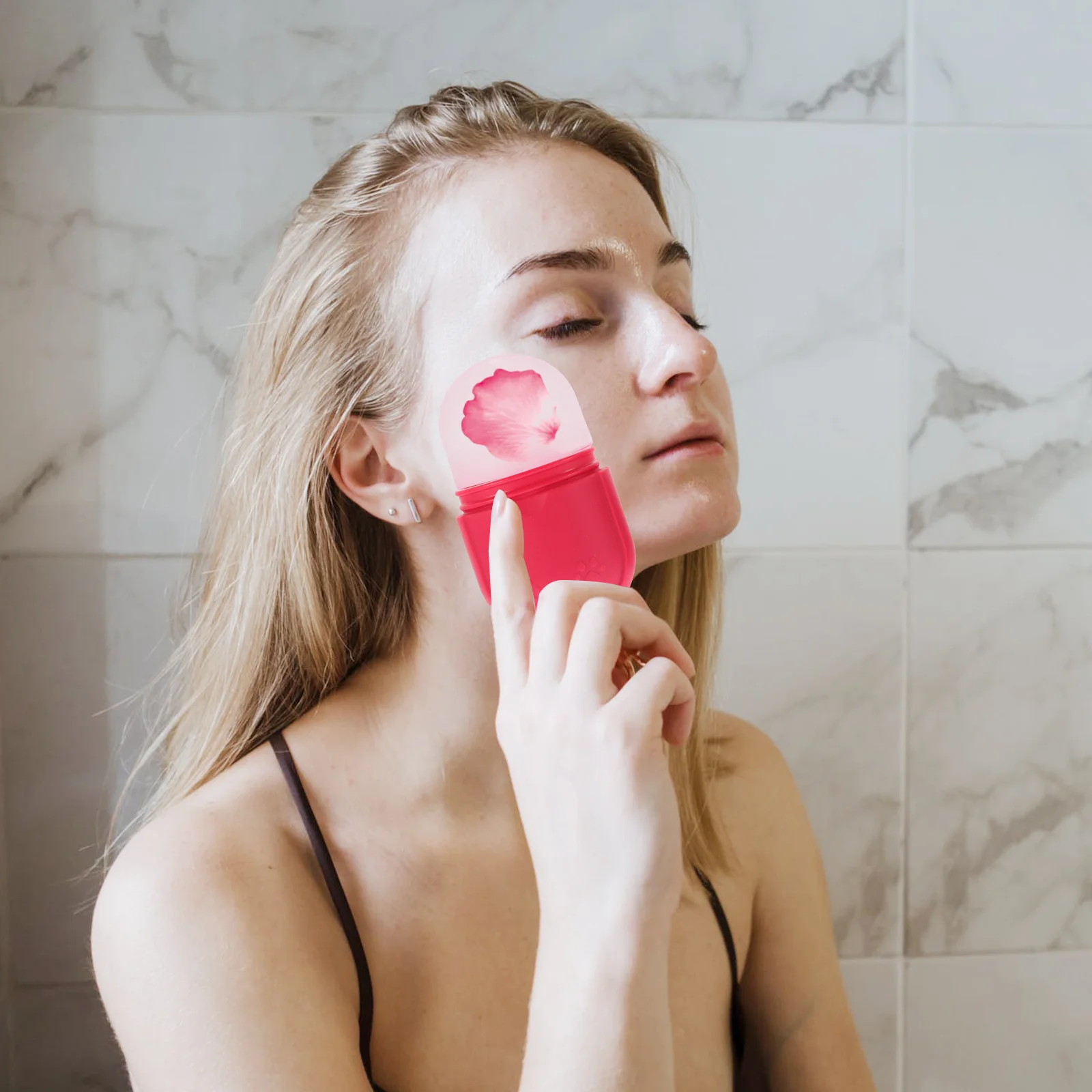 Eis Silikon Form Gesicht Kühlung Werkzeug Für Poren Minimierung Gesichts Massage Roller Ödeme Relief Dunkle Kreis Reduktion Gesicht Eis