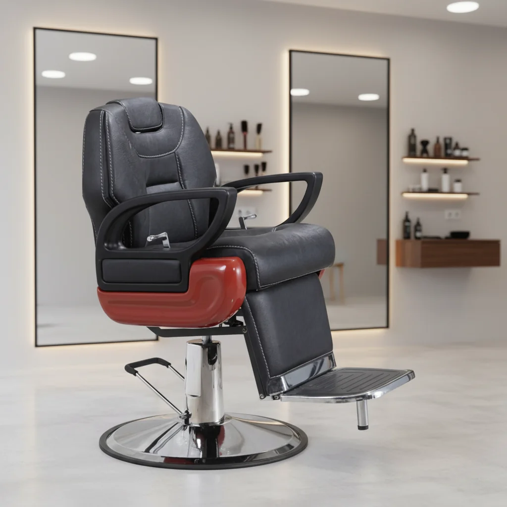 Luxurious Genuine Leather Barber Chair - Height Adjustable, Reclining Position, Dedicated For Haircuts And Care - Exclusive To B