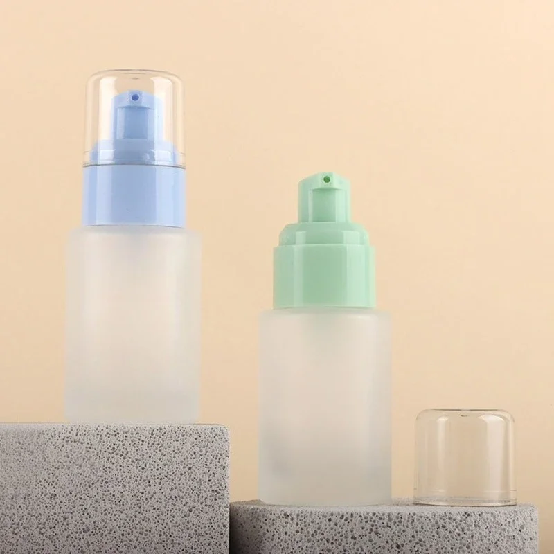 

30ml Empty Glass Pump Bottle Travel Bottles Foundation Bottle Refillable Container for Lotion Liquid Body Cream Essential Oil