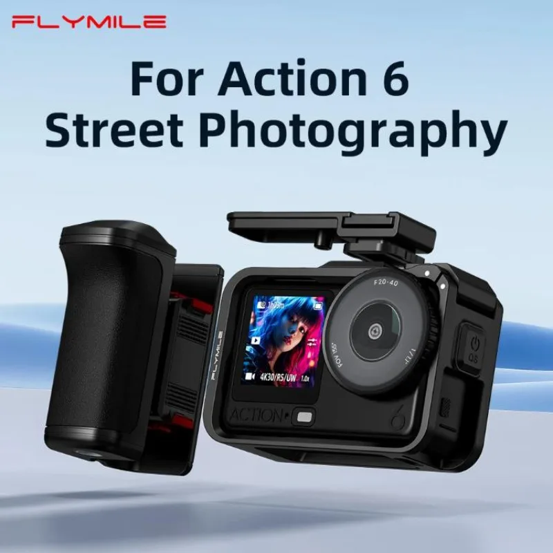 

Flymile Street Grip Kit for DJI Osmo Action 6 Street Photography Camera Handle Expansion Mount with Shutter Button Accessories