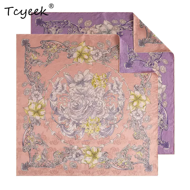 

Tcyeek, 19MM 100%Mulberry Slik Kerchief, 88cm Women Double Sided Printing, Gifts Original Design Scarf, 2024 Autumn A46278QC
