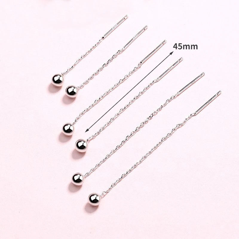 925 Sterling Silver Small Round Bead Studs Earrings