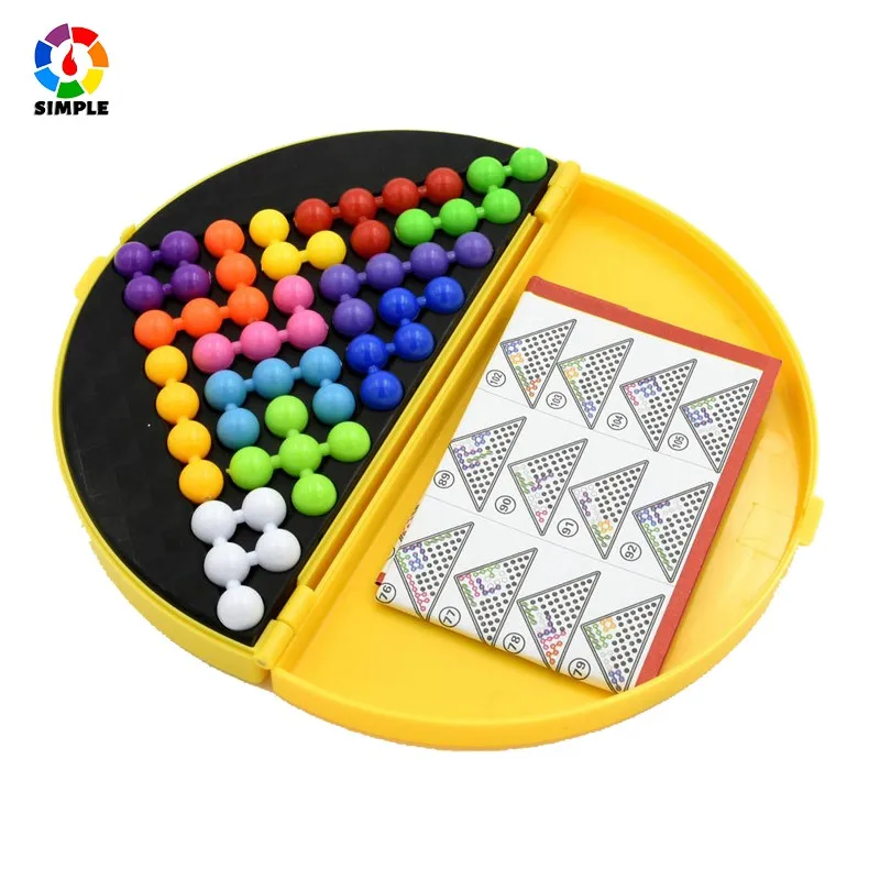 

Classic Puzzle Pyramid Plate 180 Challenges IQ Pearl Logical Mind Game Brain Teaser Beads for Children Educational Game