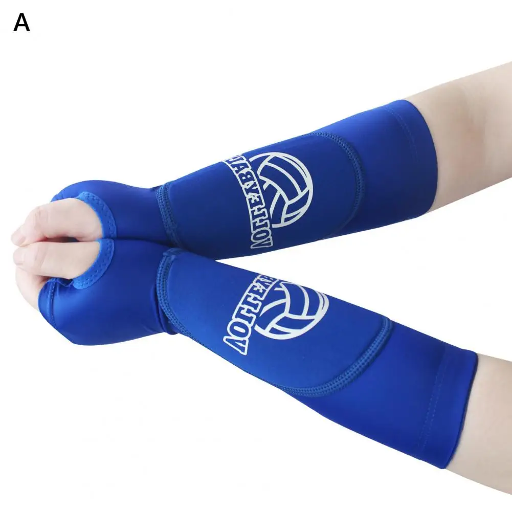 Sweat-absorbing Wrist Braces Highly Elastic Volleyball Arm Sleeves with Thumb Hole Design Padded Forearm Support 2 for Enhanced