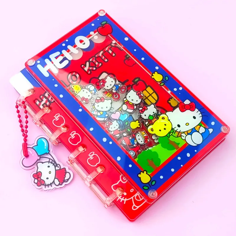 

Hello Kitty Series Cute A7 Shake Loose-Leaf Book Acrylic Notebook High-Pretty Handbook Animation Cartoon Student Diary Gift