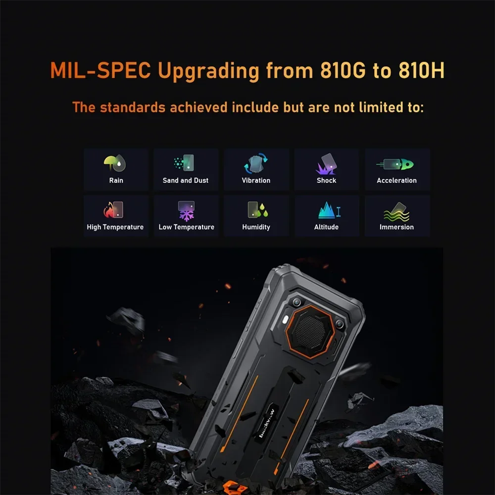 Blackview BV6200 Pro Rugged Smartphone 4GB / 6GB+128GB IP69 Waterproof Helio P35 13000mAh With 18W Fast Charg 4G NFC Phone