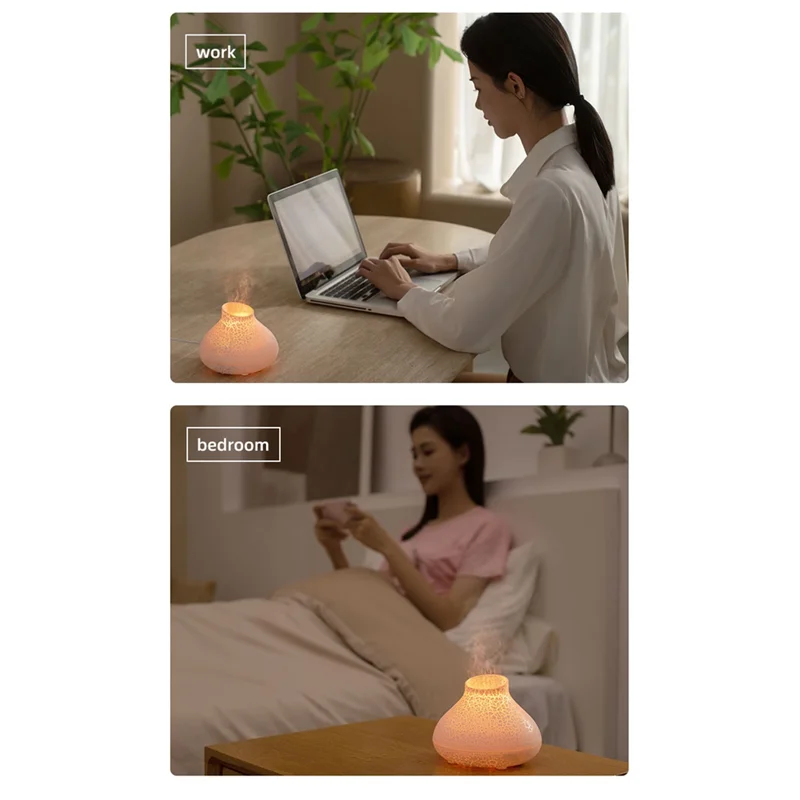 

A26P Flame Diffuser 130Ml Bonfire Diffuser Colorful Flame Humidifier Small Essential Oil Diffuser For Room Office B