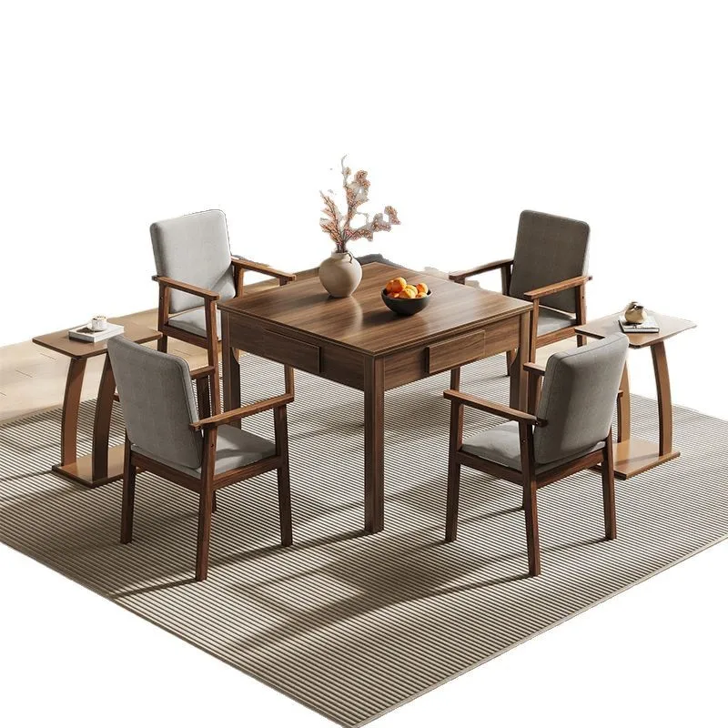 Automatic household dining table mahjong table solid mahjong machine integrated dual-purpose new Chinese silent square table hig