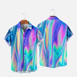 Mens Designer Clothing Print Shirts Oversized Summer 2024 Travel Hawaii Beach Hawaiian Harajuku Aurora Blouse Masculino Camisa