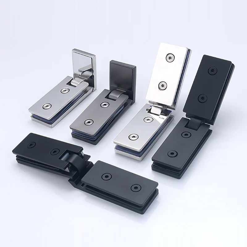

Minimalist 304 Stainless Steel Inner And Outer Glass Door Hinge Strip Bathroom Clip 180 Degree Shower Room Glass Hinge Hardware
