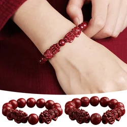 FengShui Pixiu Charms Cinnabar Bracelet Pixiu Bring Wealth Good Luck Bracelet Chinese Fengshui Charm Bracelets Jewelry