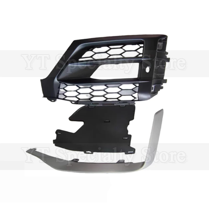 Kamshing Front Bumper Foglight Frame For Audi Q2 2018-2021 Front Bumper Grille Frame Chrome Strip Foglamp Cover