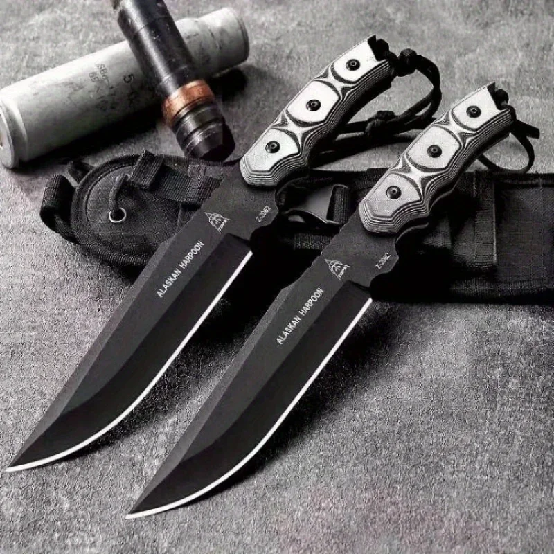 

Outdoor with Sheath Straight Knife Fixed Blade Multifunctional Tools Camping Fishing Tactical Hunting Self Defense Knives