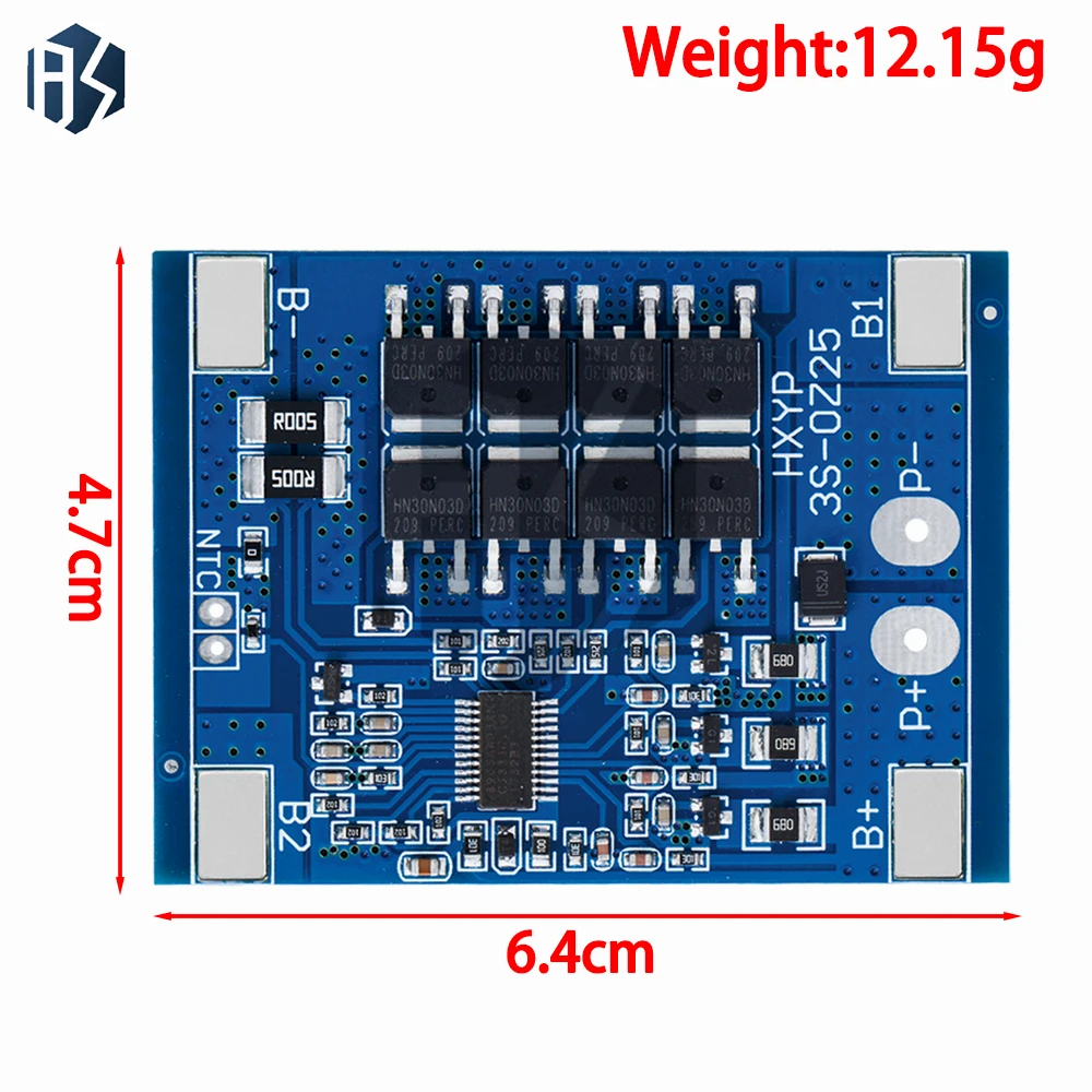 3S 12V 15A / 20A BMS 18650 Lithium Battery Protection Board 11.1V 12.6V Anti-overcharge With Balance And Temperature Control