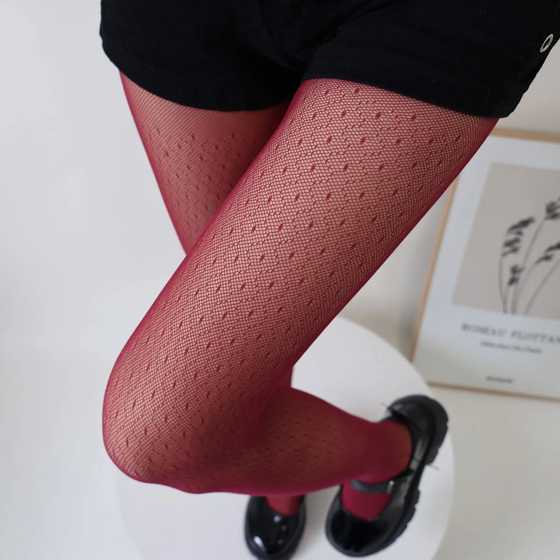 

Fashion Dot Little Mesh Hottie Summer Pantyhose Thin Sexy Anti-hook Lace Fishnet Stockings Simple High Elasticity Tights