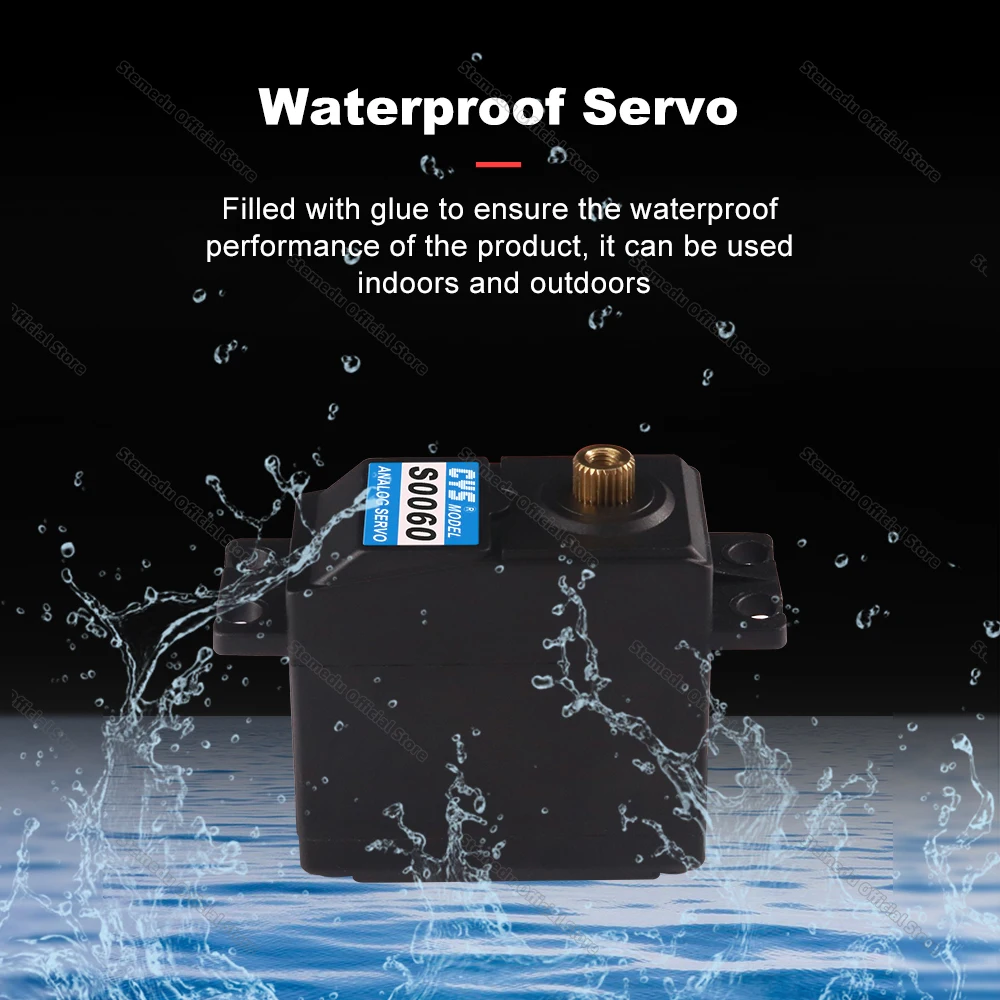 เซอร์โวโลหะ CYS S0060 6 กก. แบบอนาล็อก แรงบิดสูง กันน้ำ สำหรับรถบังคับวิทยุสเกล 1/10 Axial SCX10 รถแข่งบังคับวิทยุ หุ่นยนต์ (1/2/4 ชิ้น)
