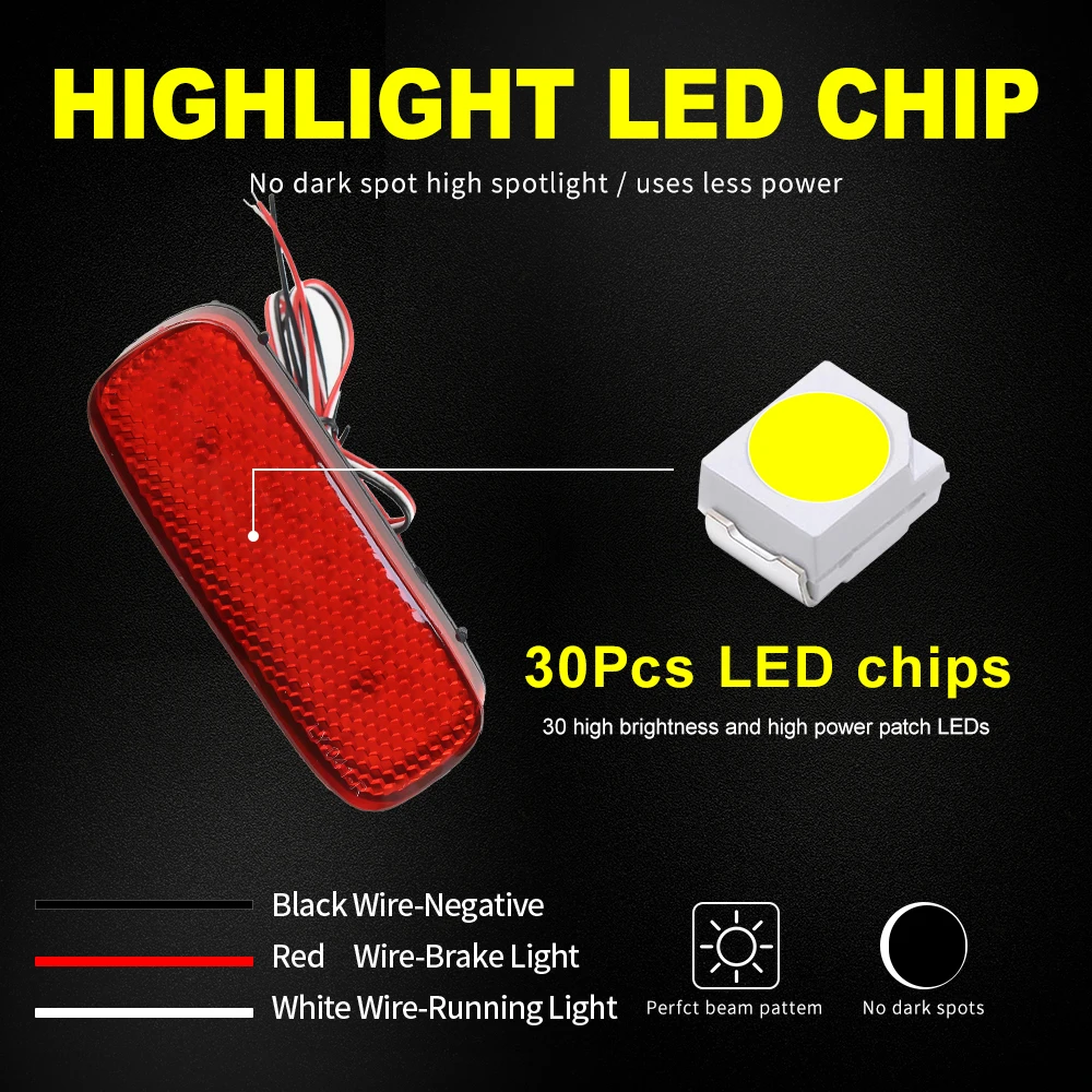2PCS LED Rear Bumper Reflector Lights For Citroen C1 05-14 C5 04-08 For Peugeot 107 206 607 05-14 Expert For Fiat Scudo 2007-up - view 3