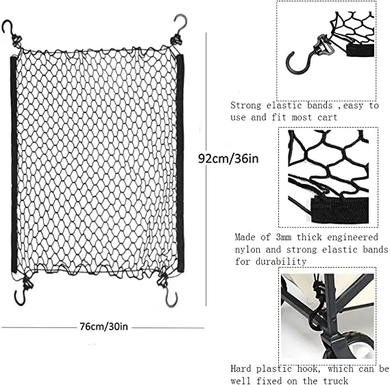 PP Heavy Duty Car Cargo Net Elastic Plastic Rubber Mesh Battle Pickup Cargo Net Surplus Cargo Net