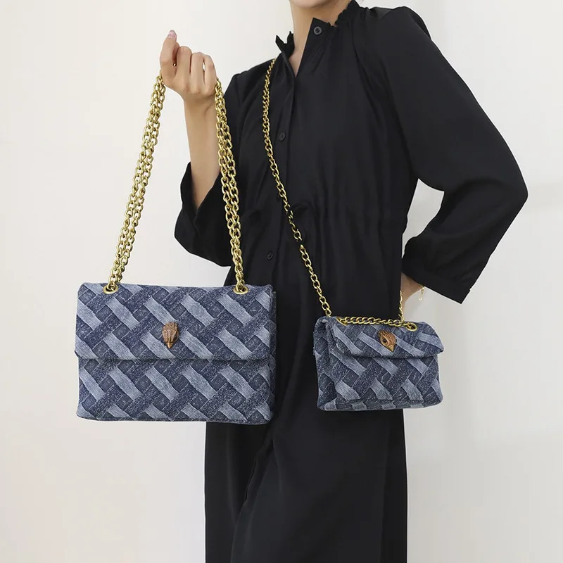 

New Bag Women Handbag Single Shoulder Bag Crossbody bag Knitted Denim Eagle Head Hot Selling Versatile Chain High-End Sense