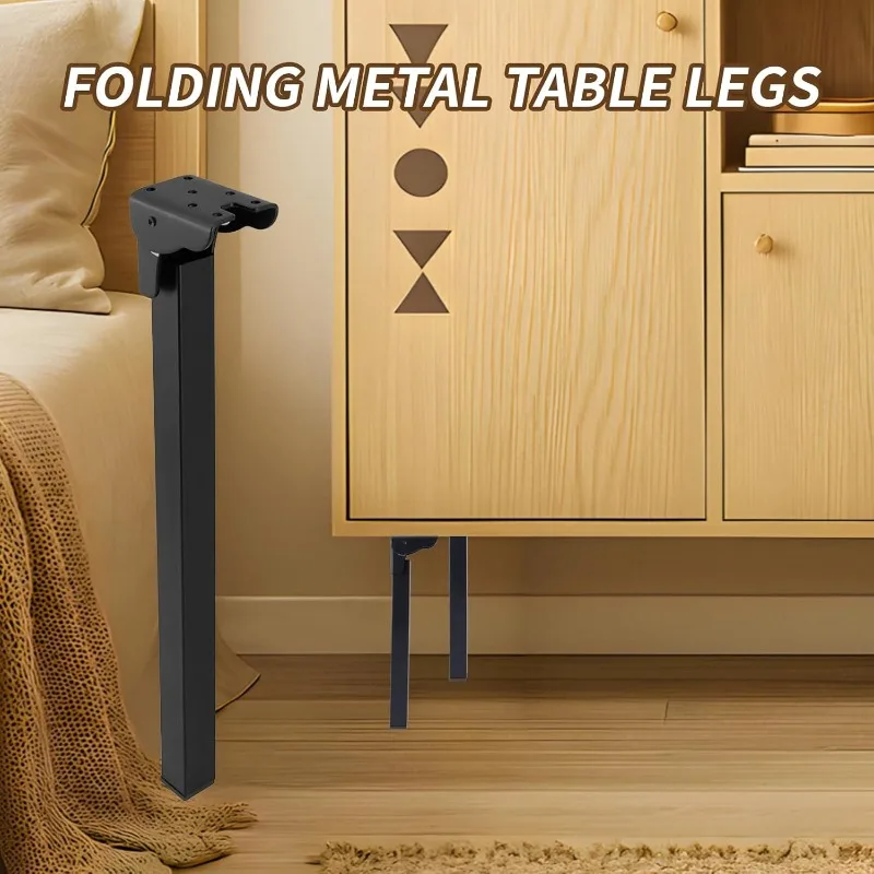 4pcs Folding Table Legs Adjustable 90° Angle Metal Replacement Legs for Sofa Desks and Dressing Tables Includes Mounting Screws