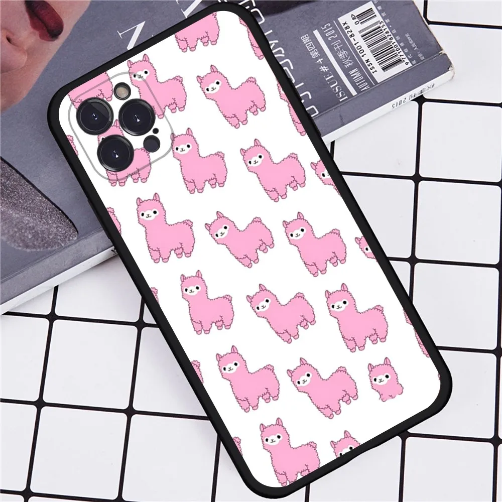 Kawaii Cute Llama Alpaca Animals Phone Case For IPhone 16 15 8 7 6 6S Plus X SE XR XS 14 11 12 13 Mini Pro Max Mobile Case