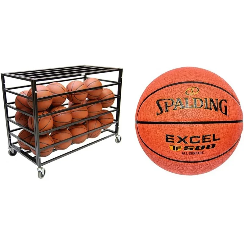 Sports Lockable Ball Storage Cart,   Bin for Indoor Outdoor, Rolling Exercise Holder Gym, School,