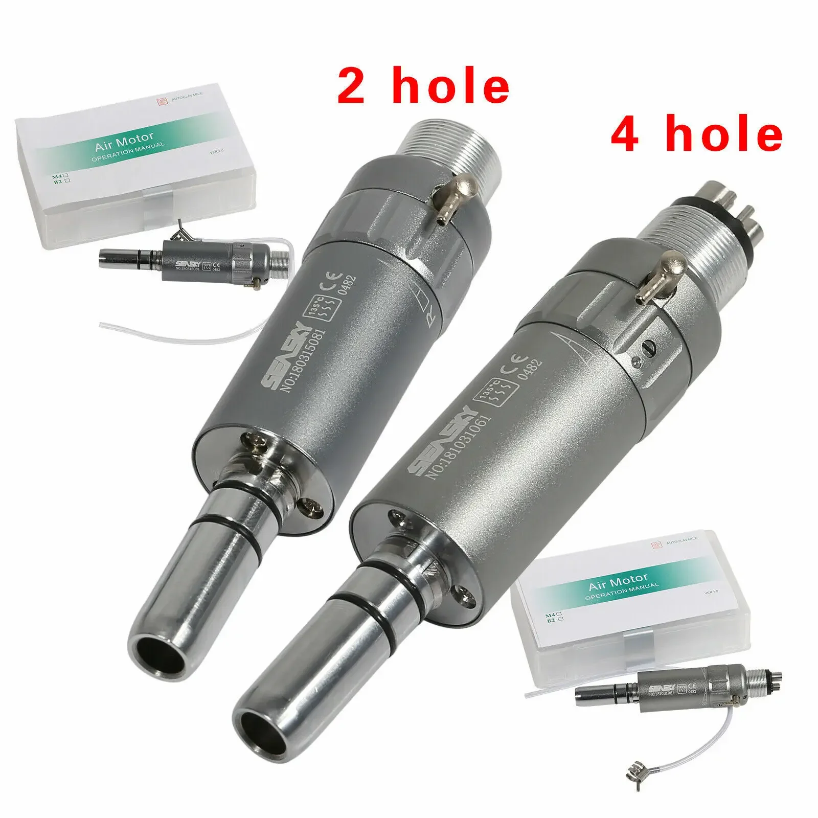 NSK Style Dental Slow Low Speed Handpiece Air Motor E-type 2/4 Holes Micromotor